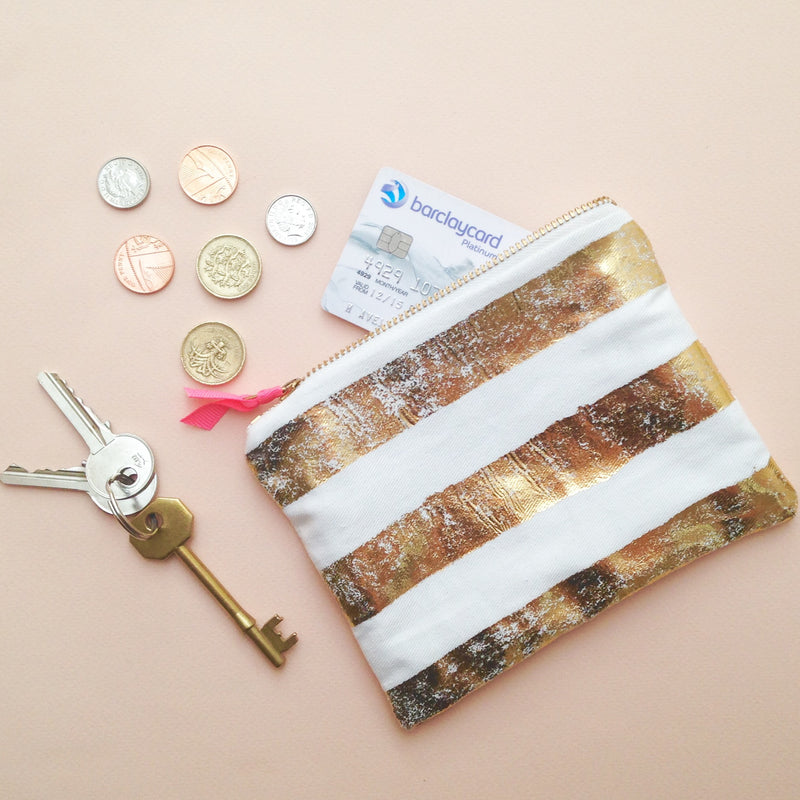 Create your own distressed gold foil purse