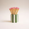 Stripy Match Stick Holders - Choose Your Colours