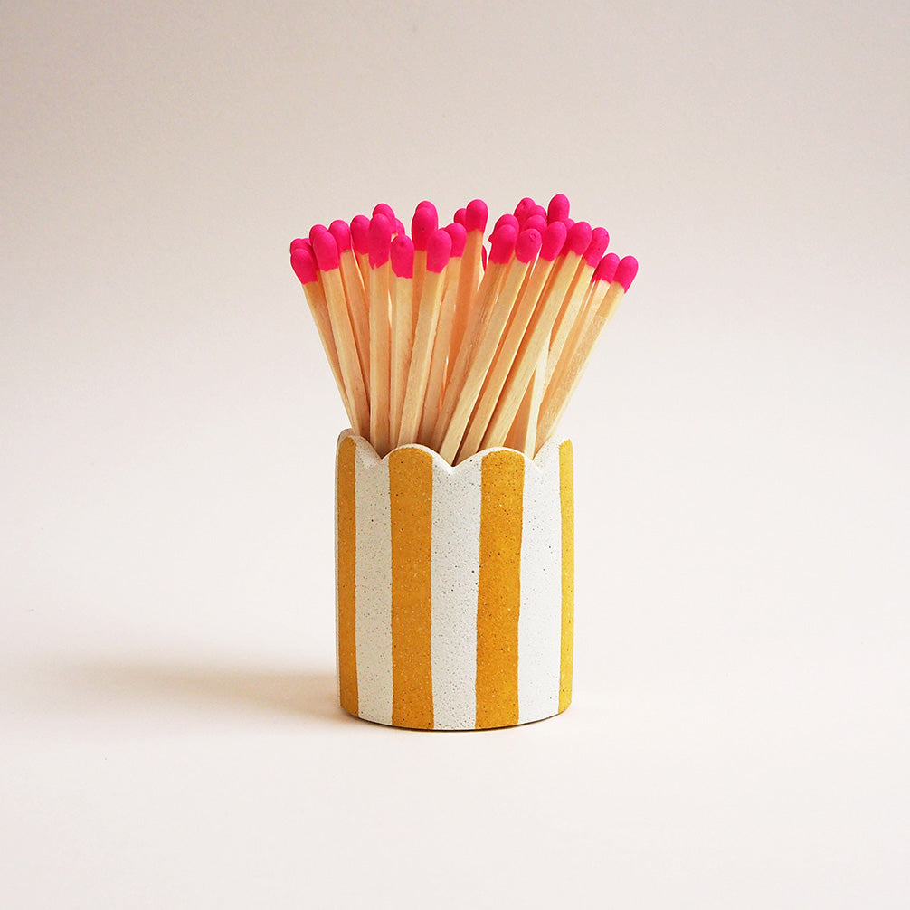Stripy Match Stick Holders - Choose Your Colours