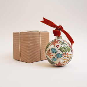 Large Hand Painted Floral Baubles