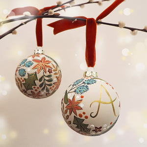 Large Hand Painted Floral Baubles - Personalised