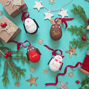 Christmas Characters Personalised ceramic baubles
