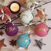 Personalised Festive Foliage Bauble - Pink