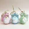Owl Hand Illustrated Personalised ceramic baubles