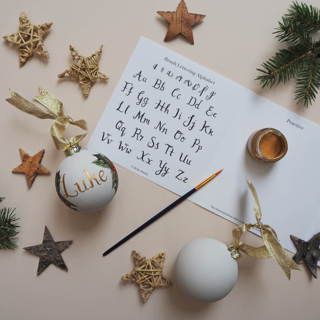 Bauble Brush Lettering Craft Kit