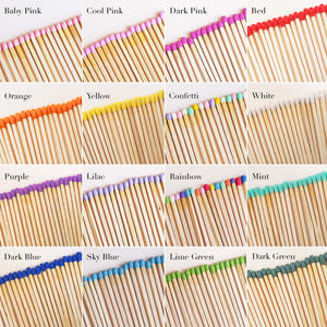 Stripy Match Stick Holders - Choose Your Colours