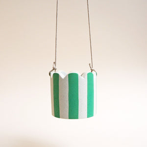 Small Stripy Hanging Pot - Choose Your Colours