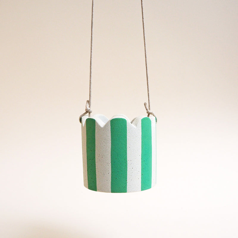 Small Stripy Hanging Pot - Choose Your Colours