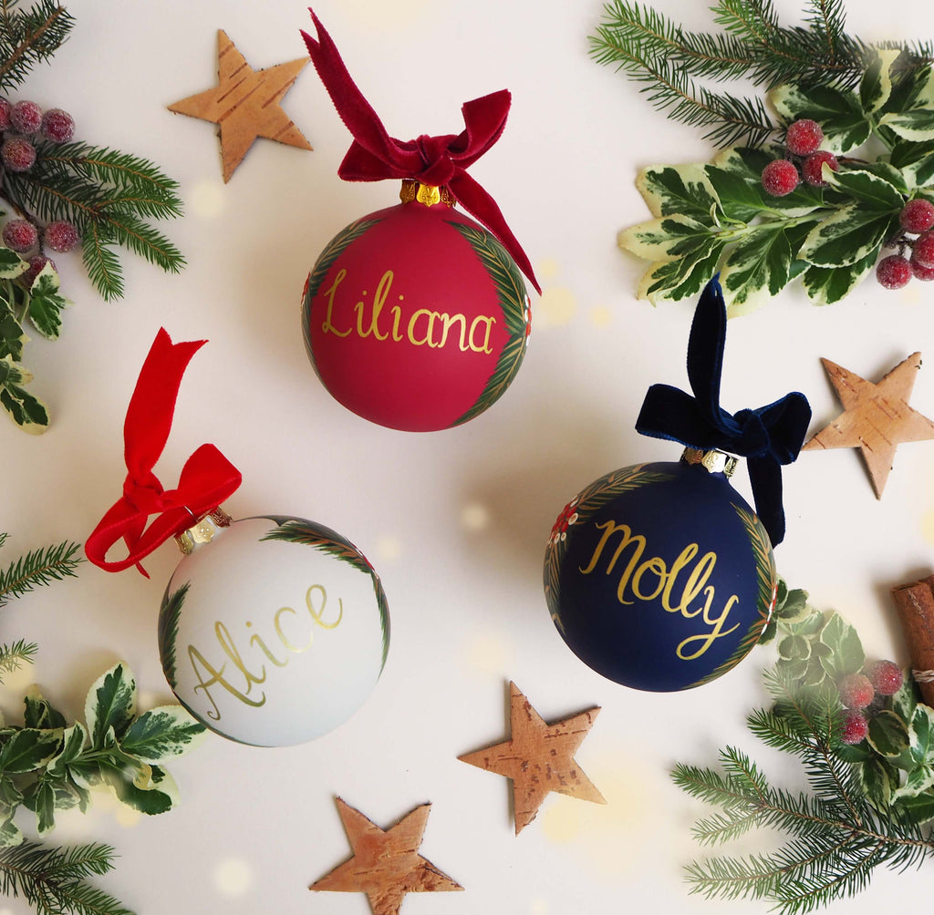 Large Festive Personalised ceramic bauble