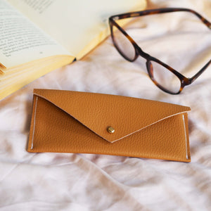 Ochre Leather Glasses Case