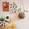 Leopard Print Round Hanging Planters