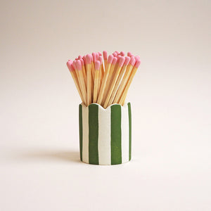 Stripy Match Stick Holders - Choose Your Colours