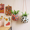 Leopard Print Round Hanging Planters