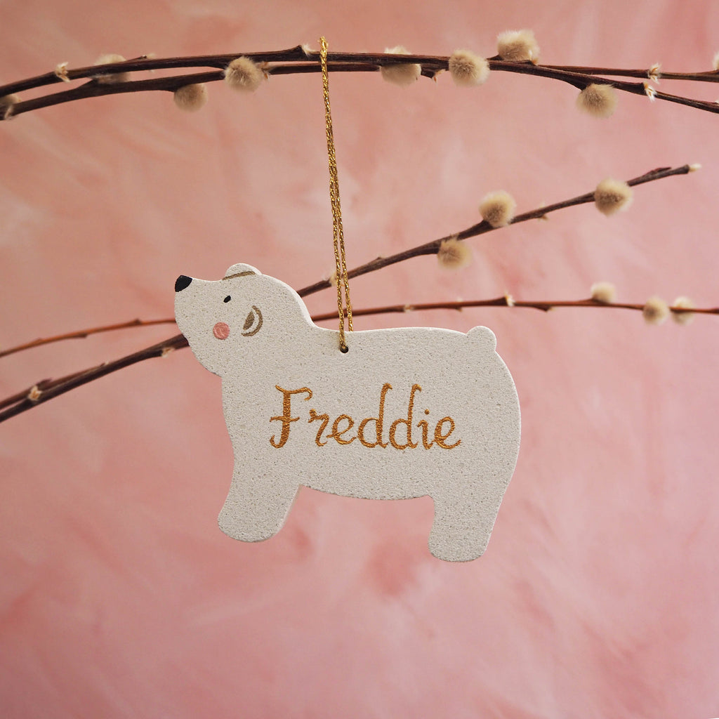 Sparkly Polar Bear Hanging Decorations