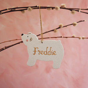 Sparkly Polar Bear Hanging Decorations