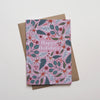 Floral Christmas Card - Pink