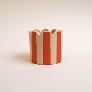 Small Stripy Scalloped Pot - Choose Your Colours