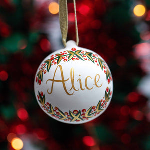 Hand Painted Personalised Ceramic Bauble