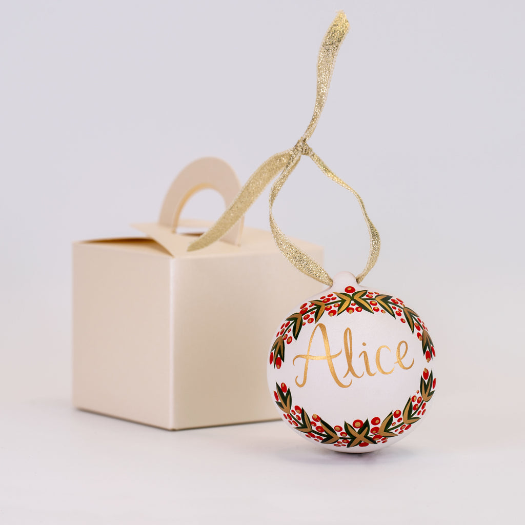 Hand Painted Personalised Ceramic Bauble