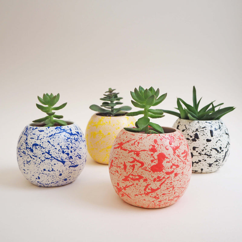 Round Splatter Plant Pot - Choose your colours