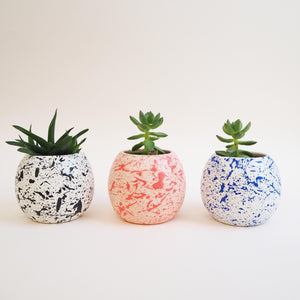 Round Splatter Plant Pot - Choose your colours