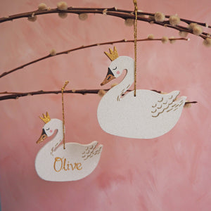 Sparkly Crowned Bird Hanging Decorations