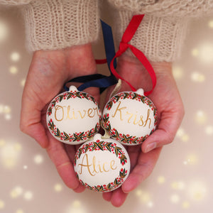 Hand Painted Personalised Ceramic Bauble