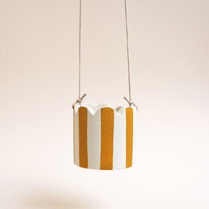 Small Stripy Hanging Pot - Choose Your Colours